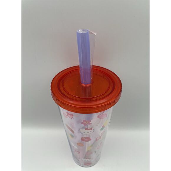 Hello Kitty Tropical Tossed Icons Plastic 24 Oz Boba Tumbler NEW - Picture 4 of 7